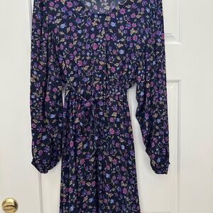 Banana Republic Floral Puff Sleeve Size L Romantic Cottagecore Peasant Dress